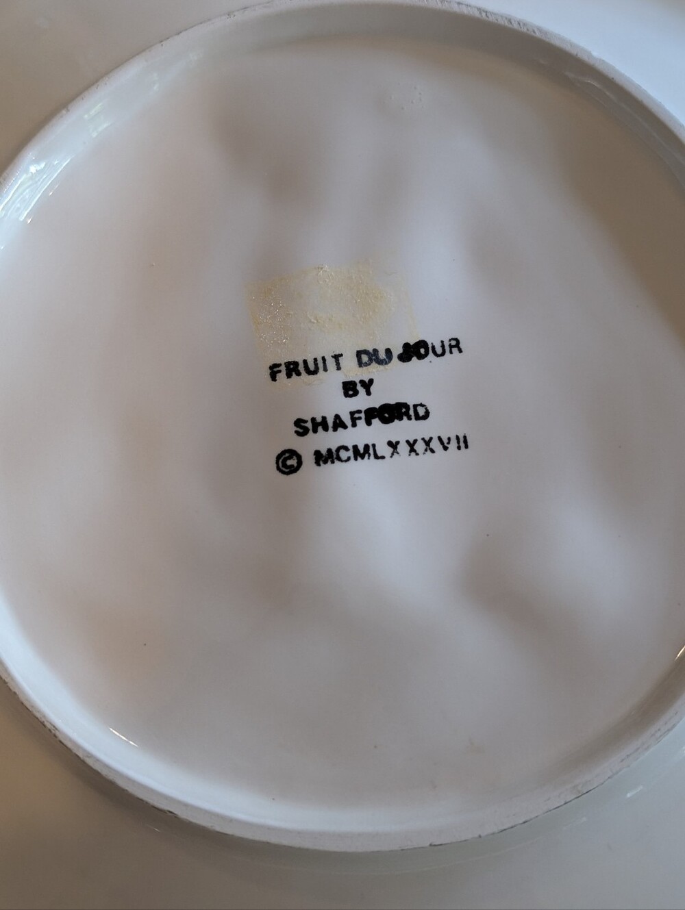 Erik Van Horn Fruit du Jour Plates Set of 5 Shafford Majolica 1987 Vintage - Picture 7 of 7